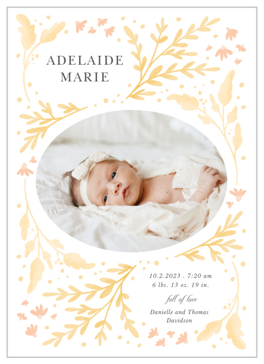 fall birth announcement