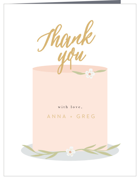 Give a sweet "thank you" to all your supporters with our Bridal Cake Bridal Shower Thank You Cards.