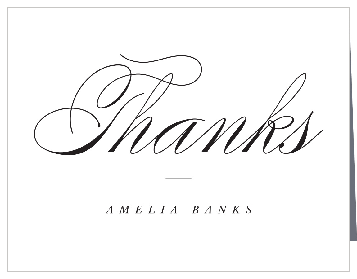 Formally Stated Bridal Shower Thank You Cards by Basic Invite