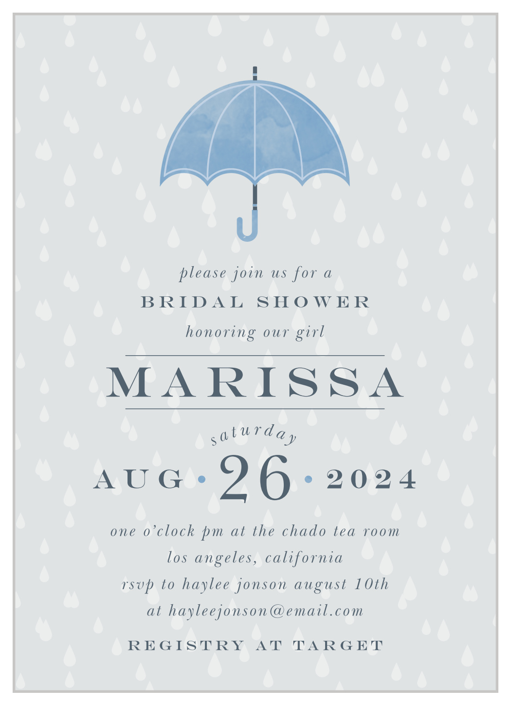 Little Umbrella Bridal Shower Invitations by Basic Invite