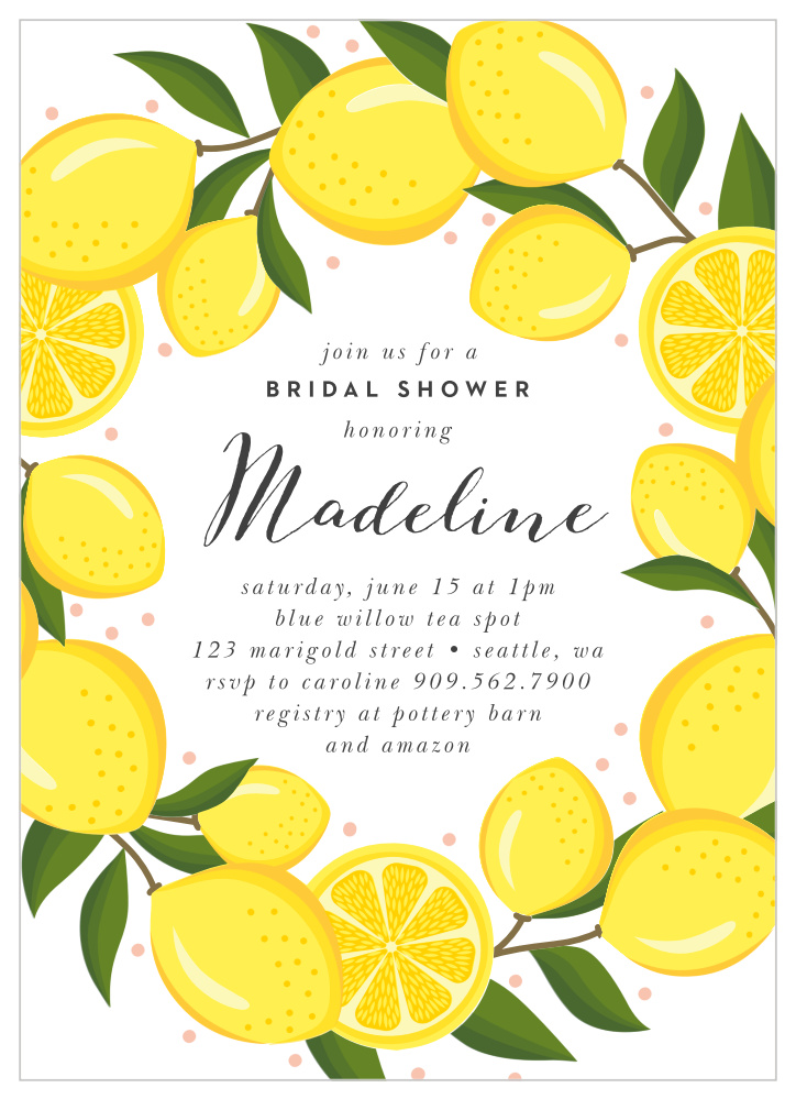 Lemon Invitation Template Free