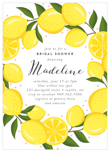 lemon themed baby shower invites