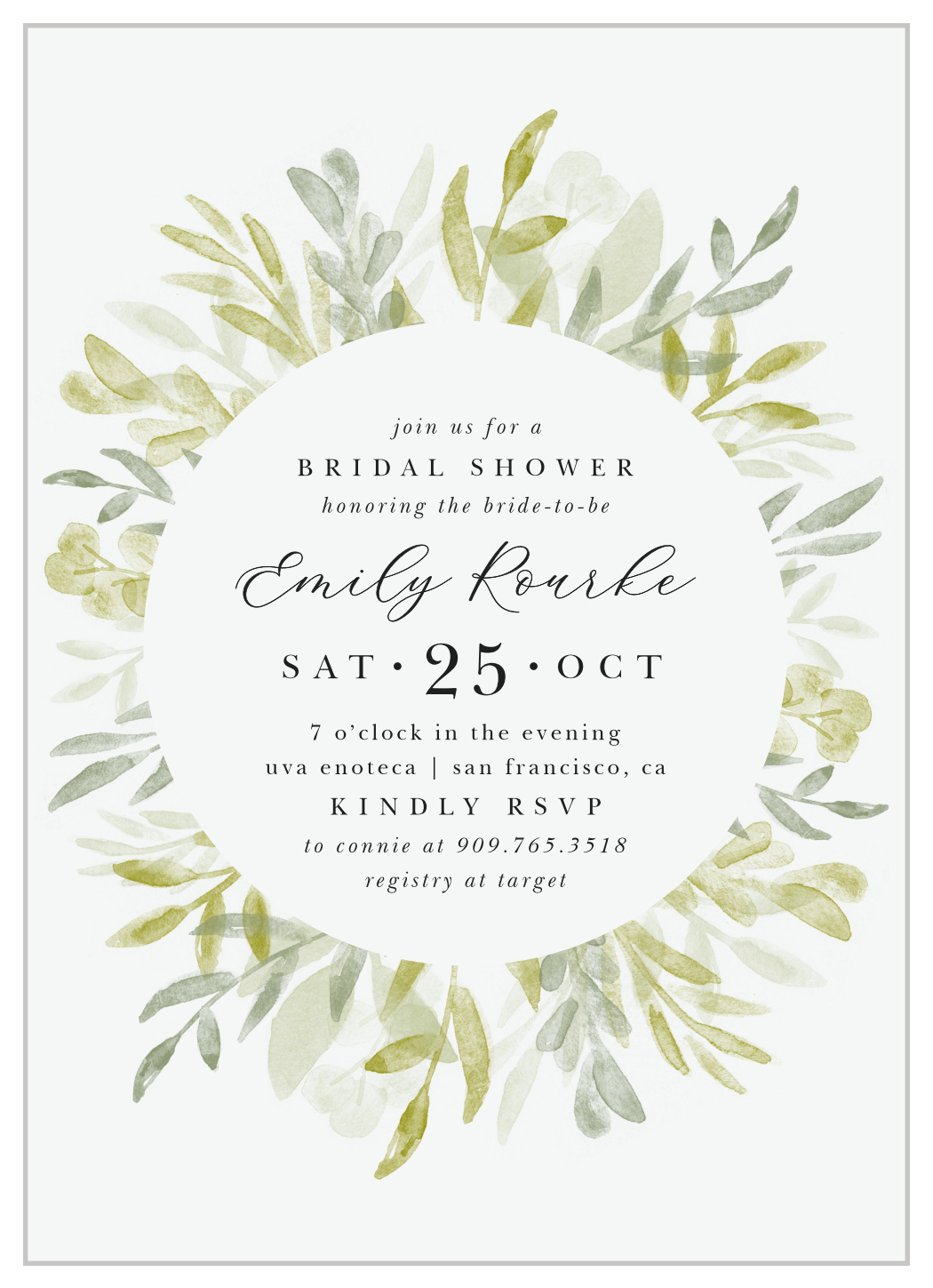 Rustic Watercolor Bridal Shower 