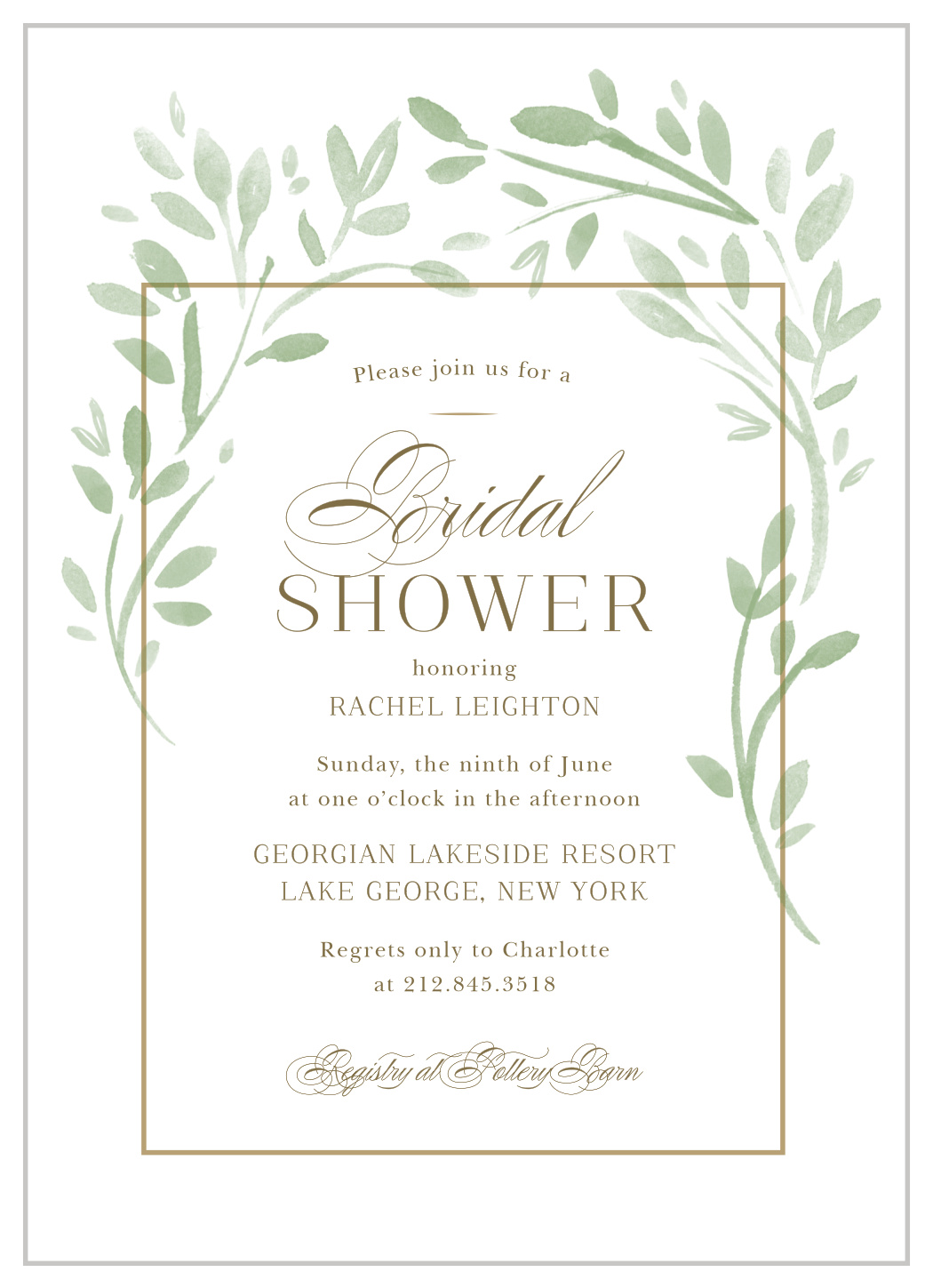 Fairytale Border Bridal Shower Invitations by Basic Invite