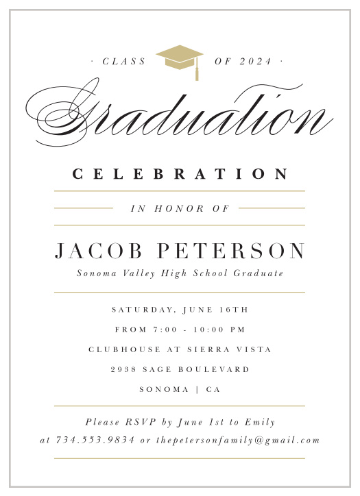 Our Elegant Party Graduation Invitations ensure that your loved one's accomplishment is celebrated by the people that care most.