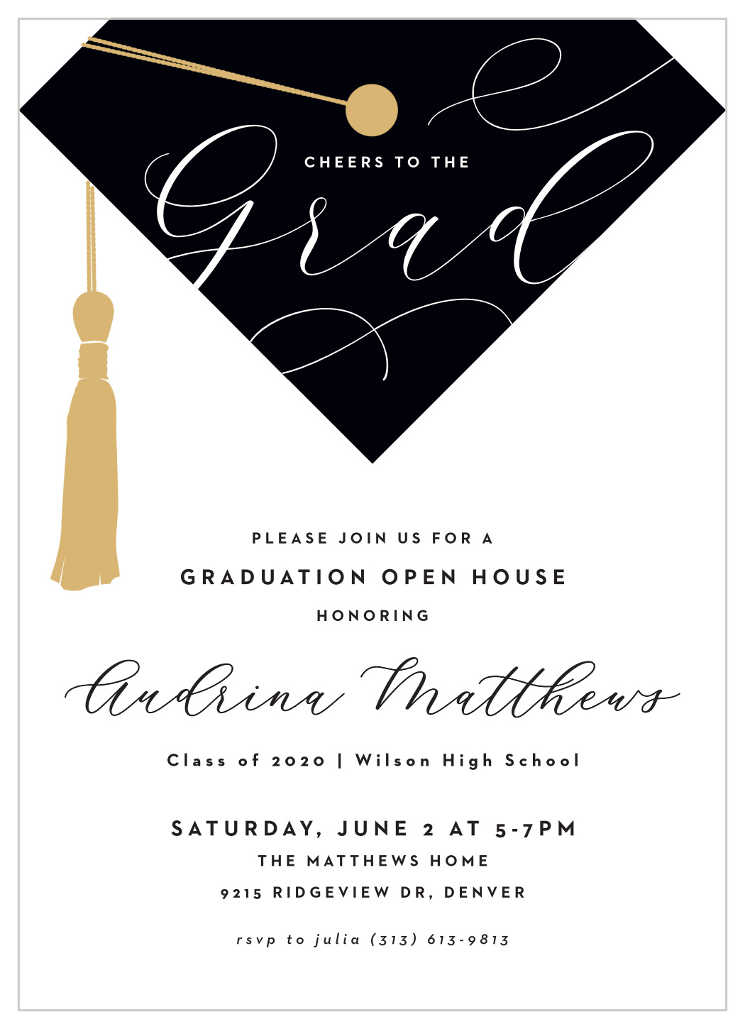 Script Cap Graduation Invitation by Basic Invite