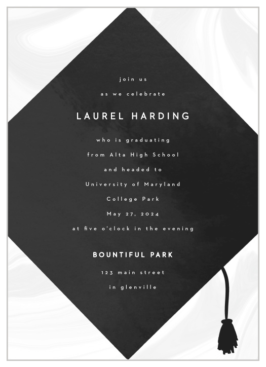 Cap & Gown Graduation Thank You Cards by Basic Invite