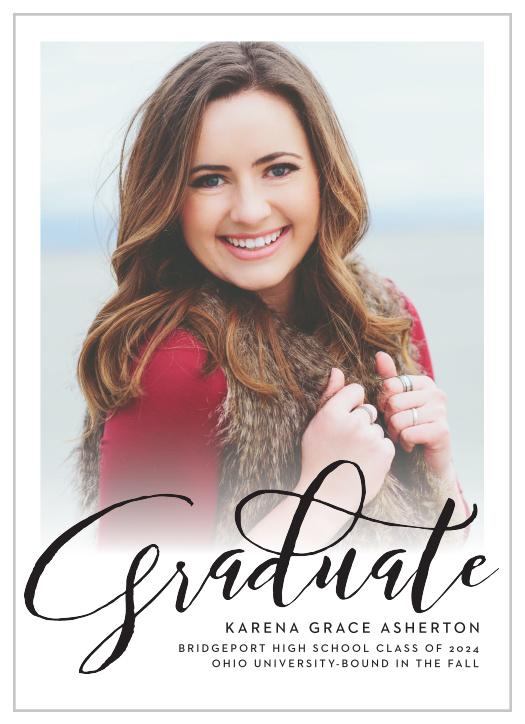 Announce your graduation to your family and friends with our Rough Script Graduation Announcements!