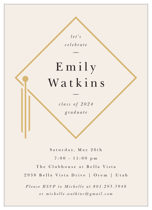 Our Mod Tassel Graduation Invitations are perfect for gathering your loved ones together to celebrate your momentous achievement.