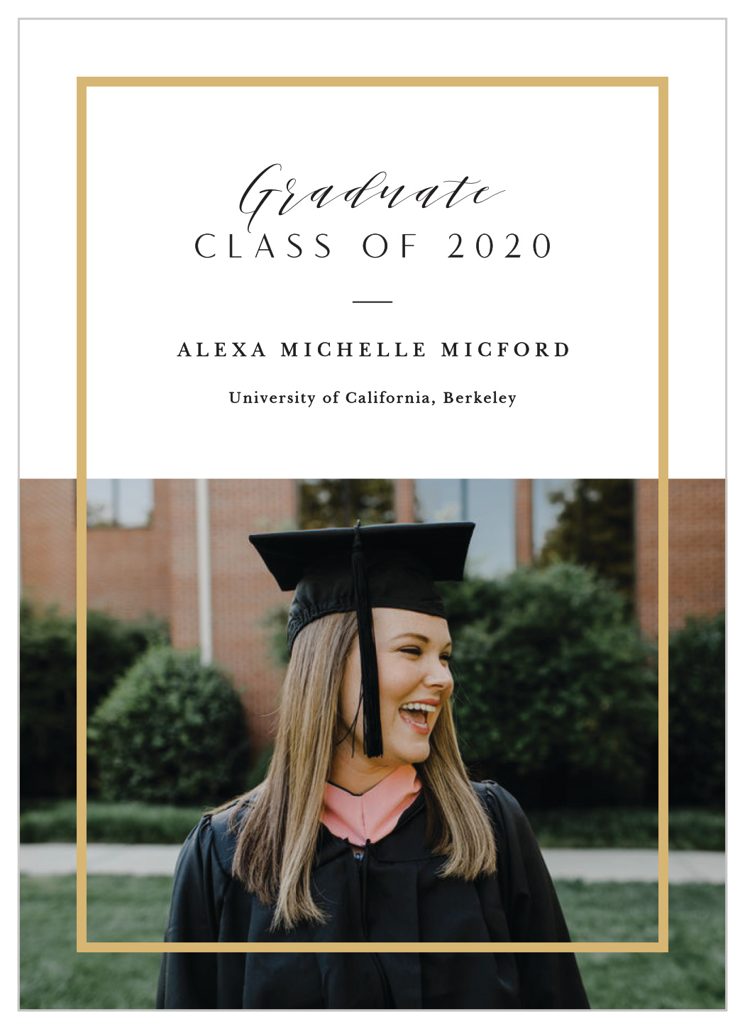 Formal Frame Graduation Announcement by Basic Invite