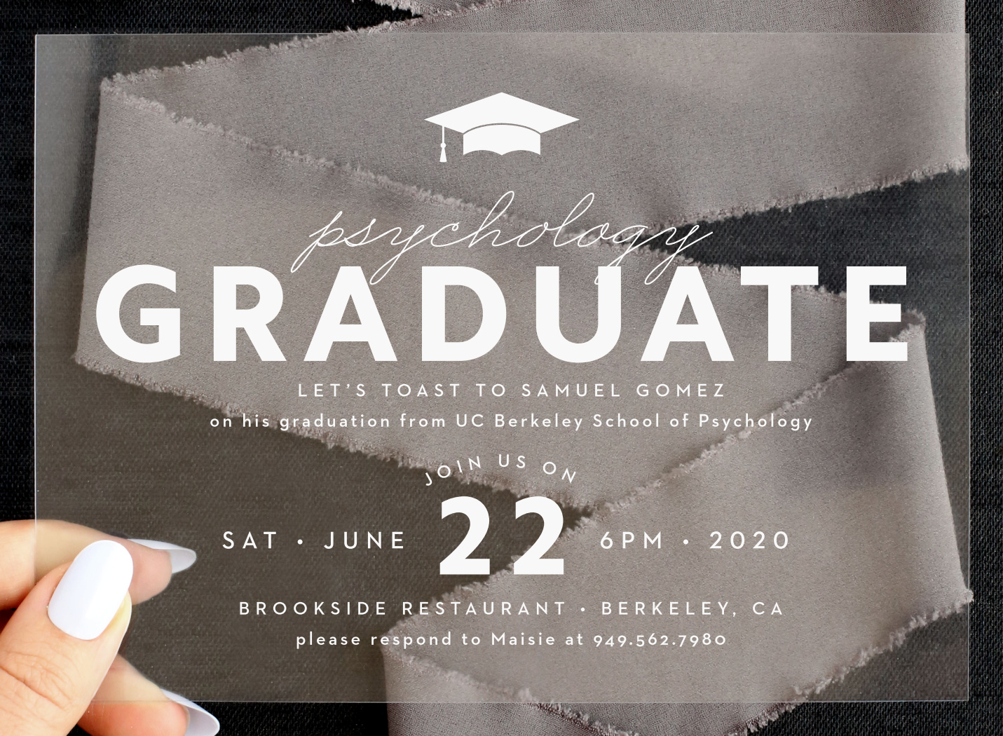 Psychology Scholar Clear Graduation Invitation