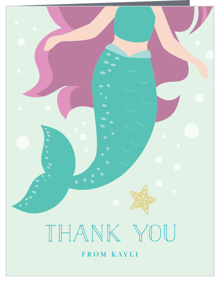 Black Watercolour Mermaid Tail Personalised Children's Birthday Card