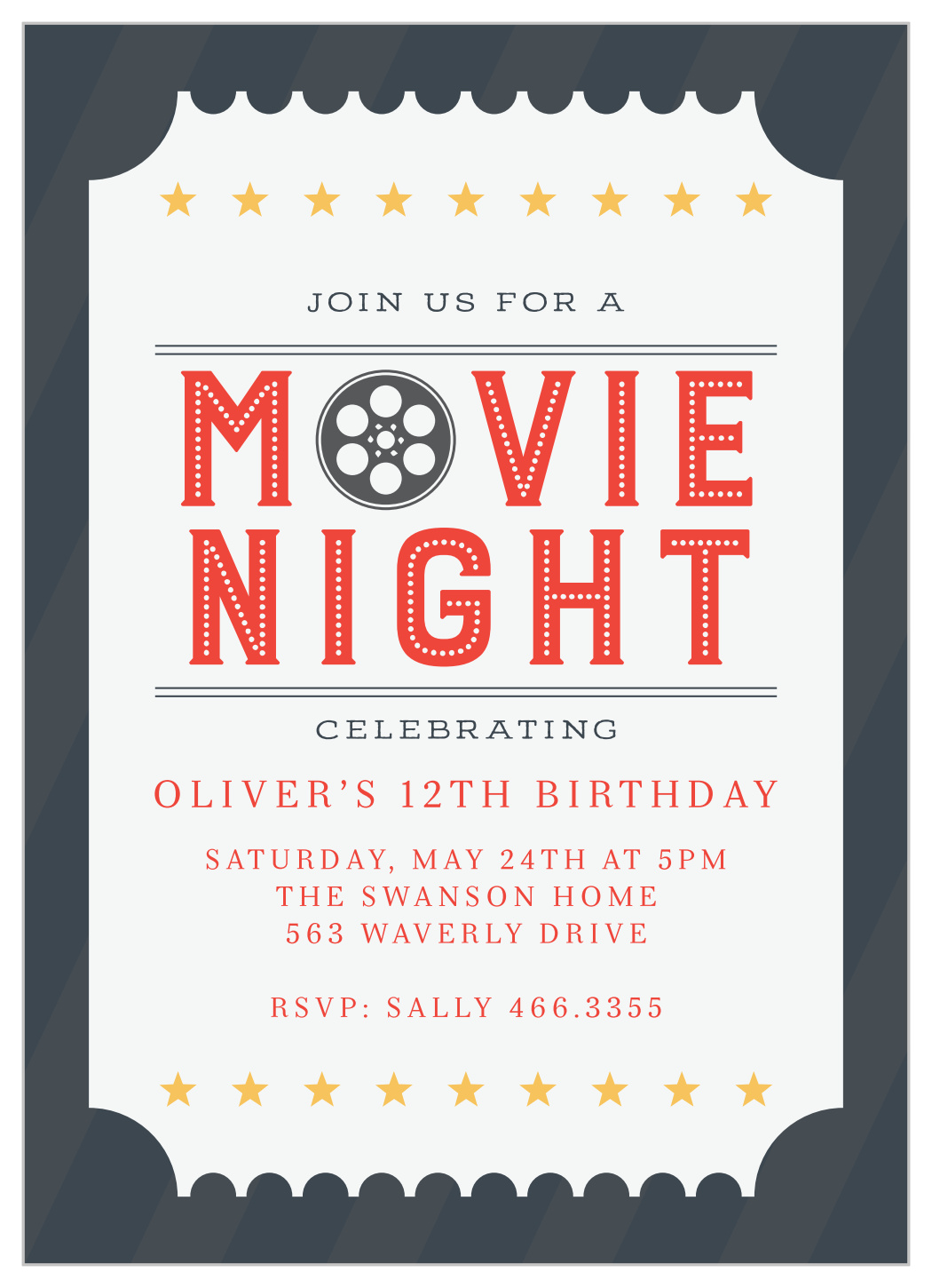 Festive Film Children S Birthday Invitations By Basic Invite