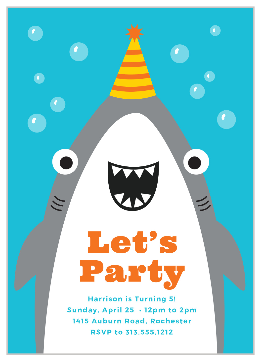 Shark Party Children's Birthday Invitations