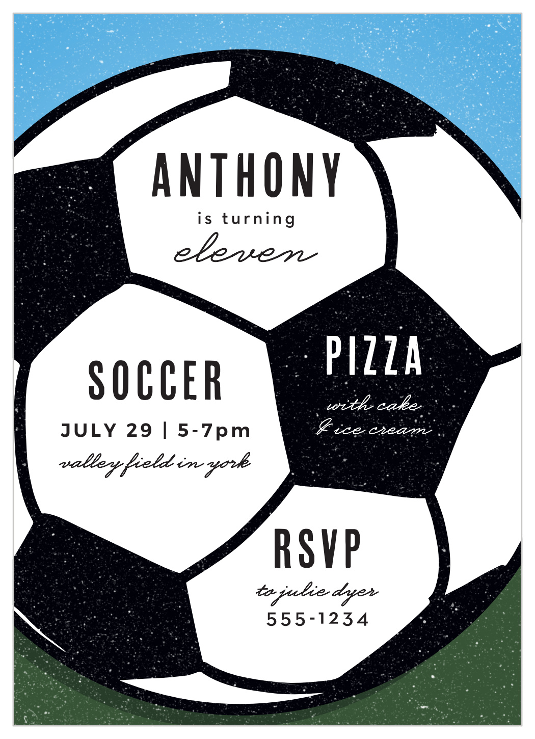 Soccer Field Children's Birthday Invitations by Basic Invite