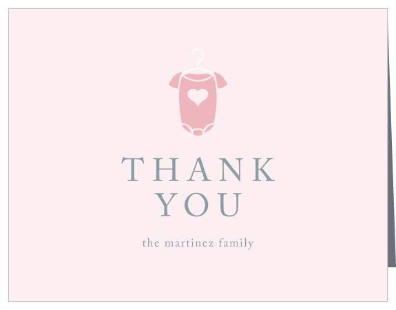 The Heart Onesie baby shower Thank You Cards are a cute and fun invite that can be customized to fit any showers color theme.