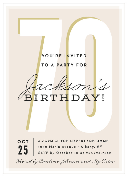 Any Custom Text for Any Occasion 70th Birthday Invites Gold Confetti Black Striped 70th Personalised Birthday Party Invitations with Envelopes