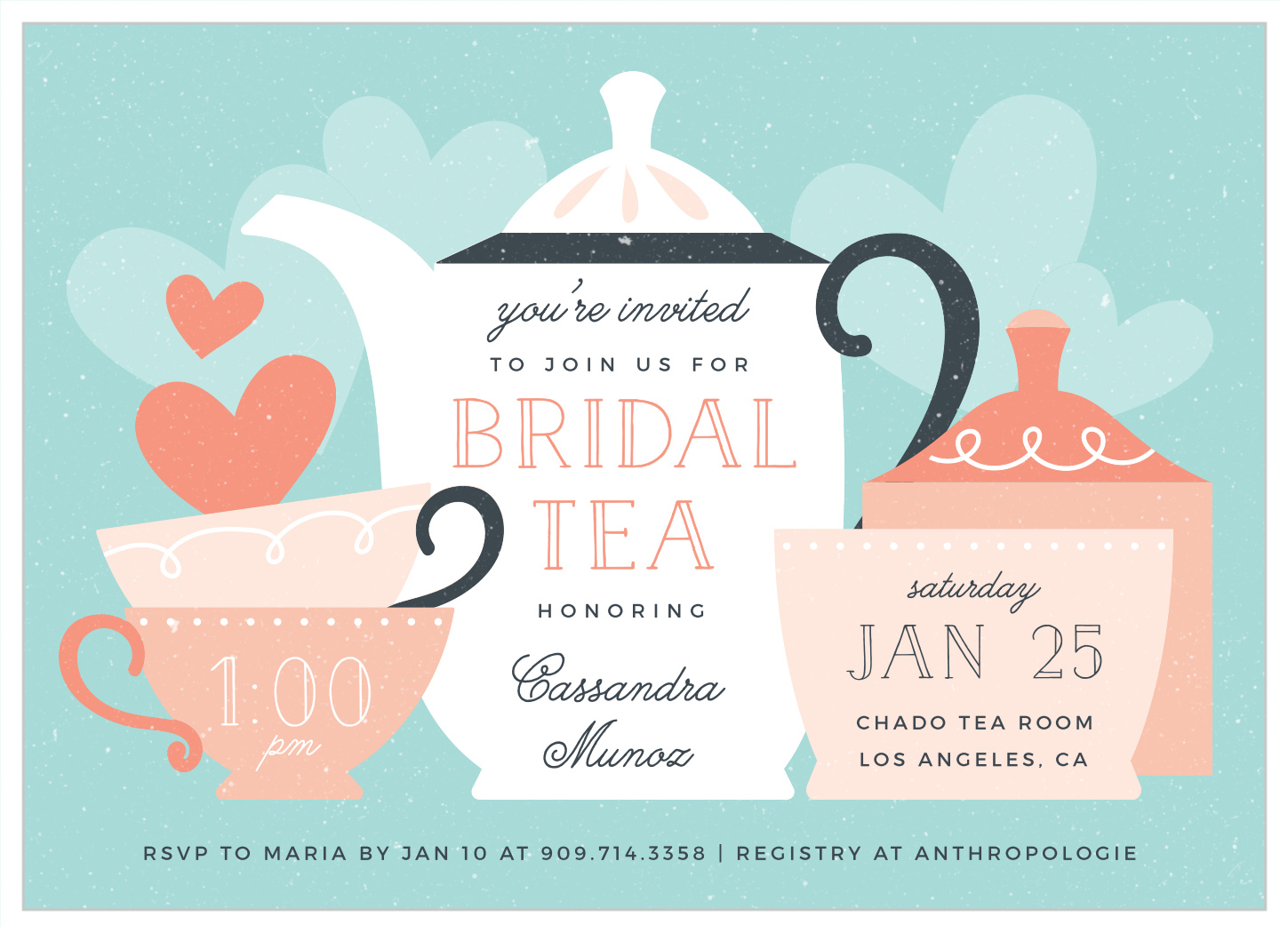 Tea Set Bridal Shower Invitations By Basic Invite