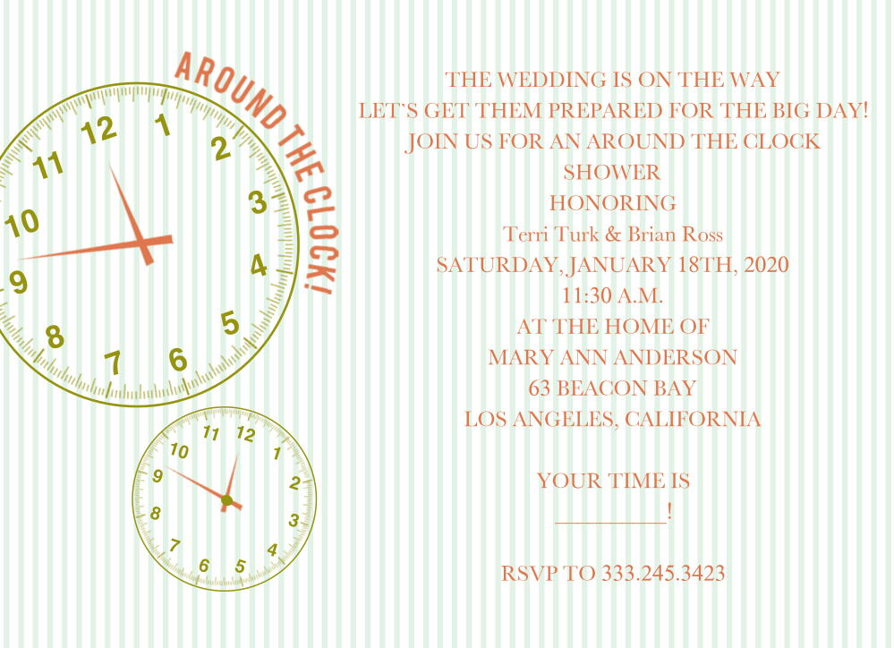 Around the Clock Bridal Shower Invitation by Basic Invite