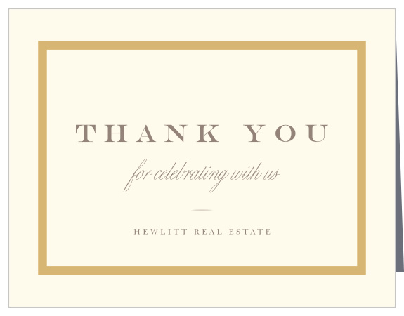 Your guests will feel your complete appreciation after receiving your Golden Frame Thank You Cards!