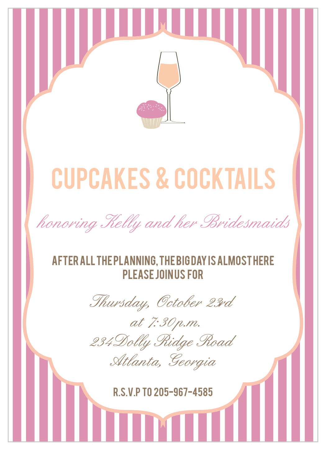 Cupcakes & Cocktails Bridal Shower Invitations by Basic Invite