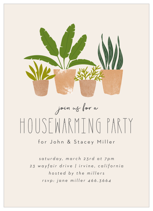Red Design Housewarming Party Personalised Invitations 