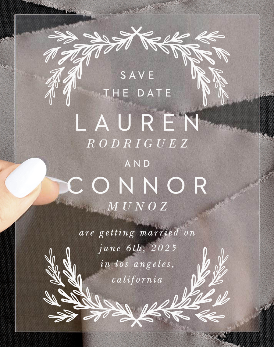 Gilded Frame Clear Save The Date Cards By Basic Invite 0612