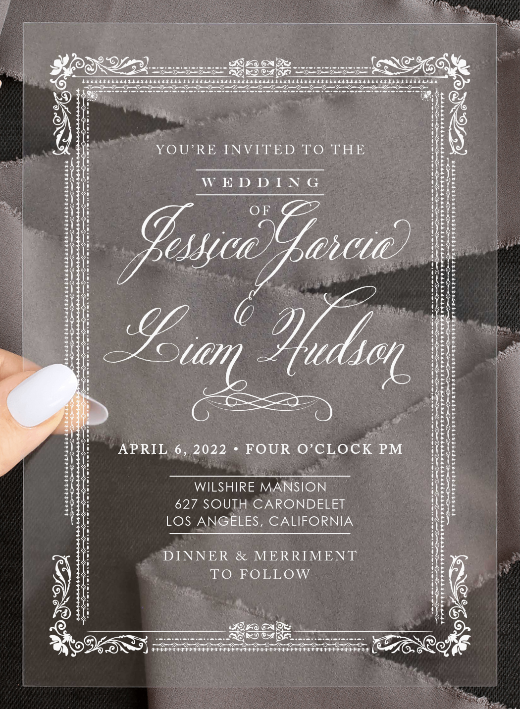 Elegant Frame Clear Wedding Invitations by Basic Invite
