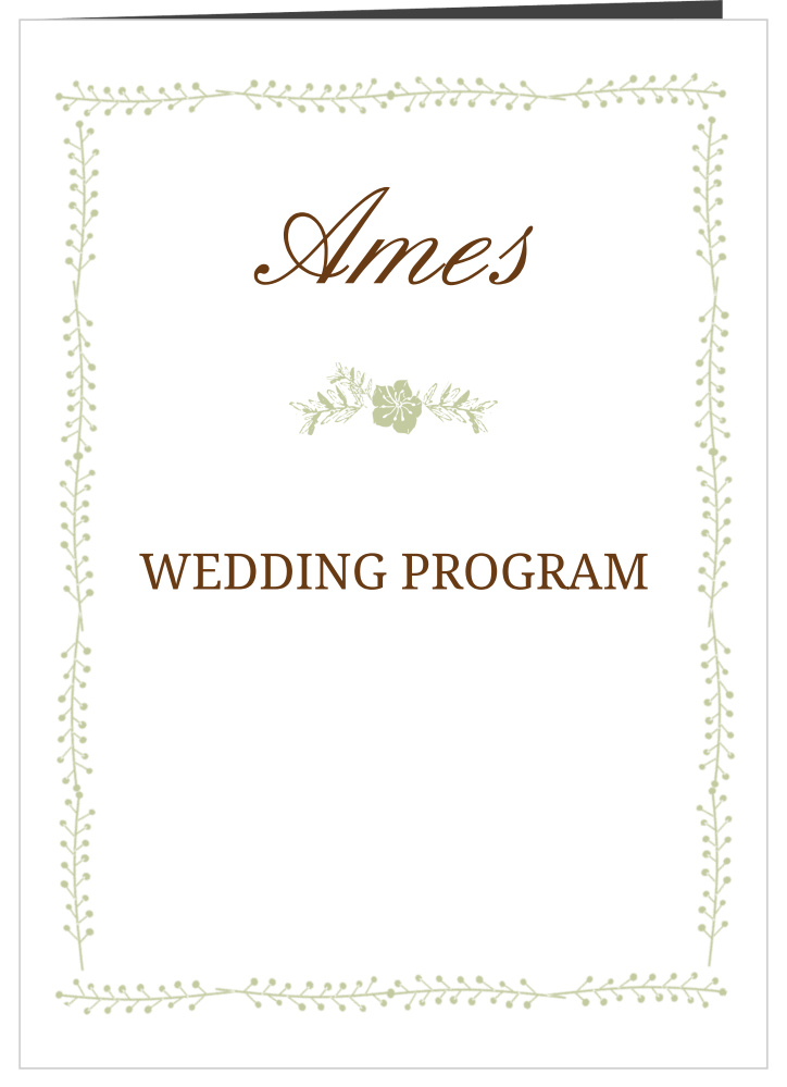 Flowering Border Wedding Program