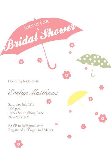 umbrella bridal shower invitations match your color style free