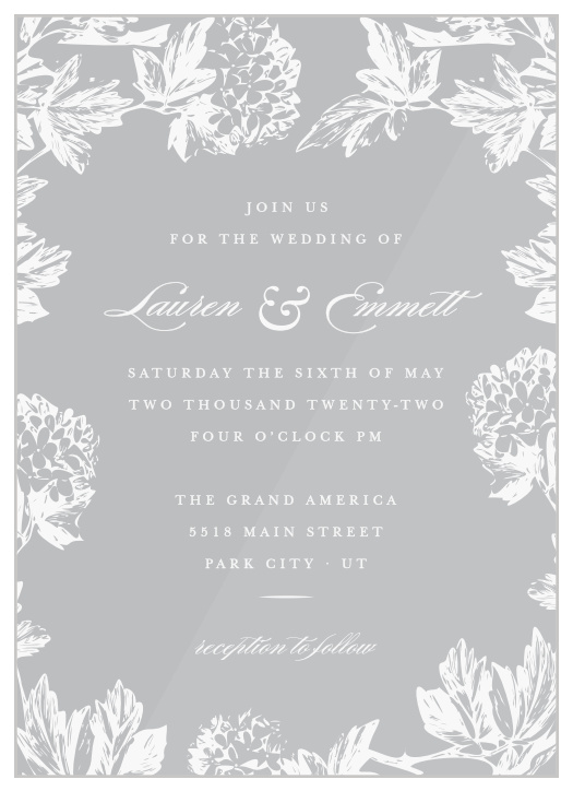 Clear Wedding Invitations, Transparent Wedding Invitations - Basic Invite