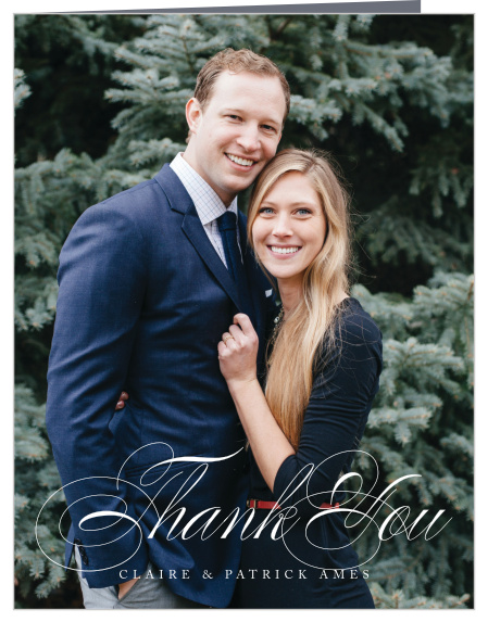 Our Formal Velveteen Wedding Thank You Cards are the perfect way to tell your guests how much appreciate their loving support.