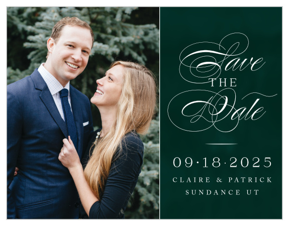 Our Formal Velveteen Wedding Save-the-Date Cards are the perfect way to ensure your out of town guests make it to your big day!