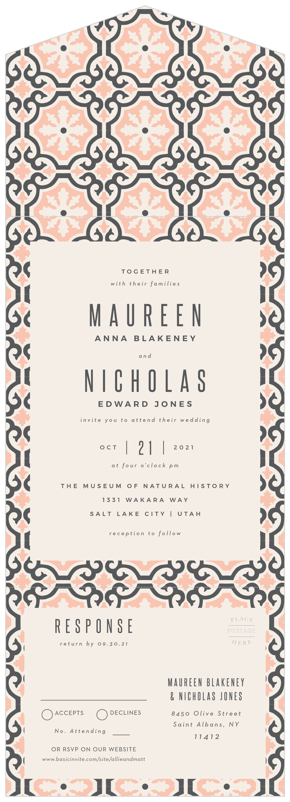 Moroccan Medley Seal & Send Wedding Invitations by Basic Invite
