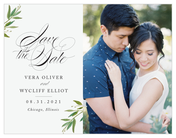 Our Elegant Vines Save-the-Date Cards are the perfect mix of rustic and elegant, made to fit any color scheme!