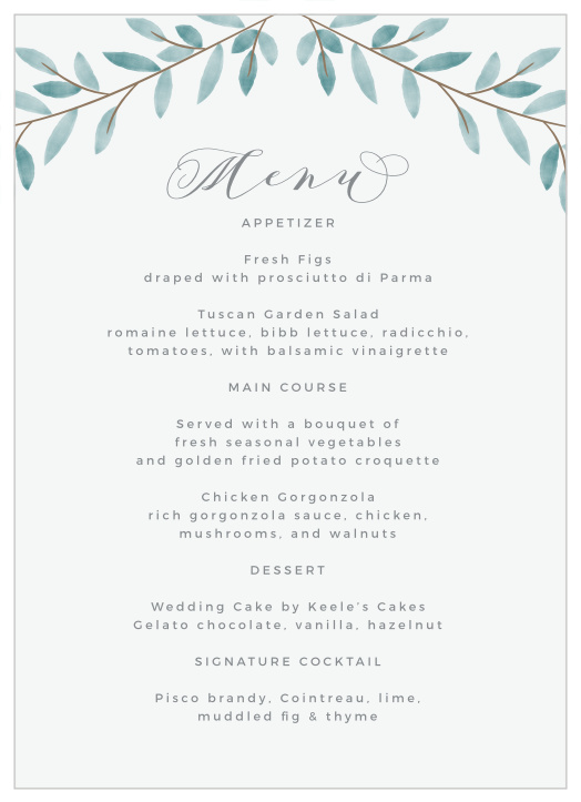 Wedding Menus | Design Your Menu Cards Instantly Online!