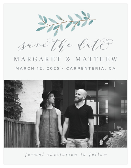 Our Abundant Branches Save-the-Date Cards are the perfect way to ensure that your loved ones can all attend your wedding celebrations!