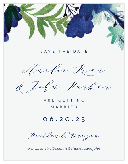 Announce your wedding in beautiful fashion with our Garden Florals Save the Date Cards.