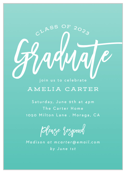 Paintbrush Lettering Graduation Thank You Cards by Basic Invite