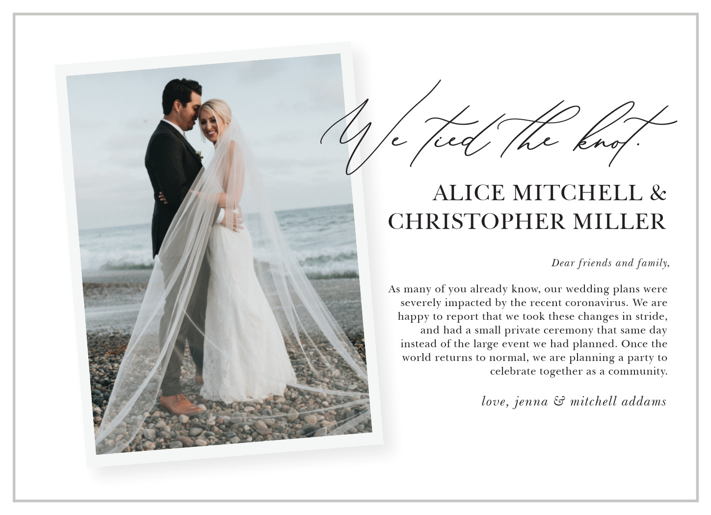 The Knot Elopement Announcements by Basic Invite