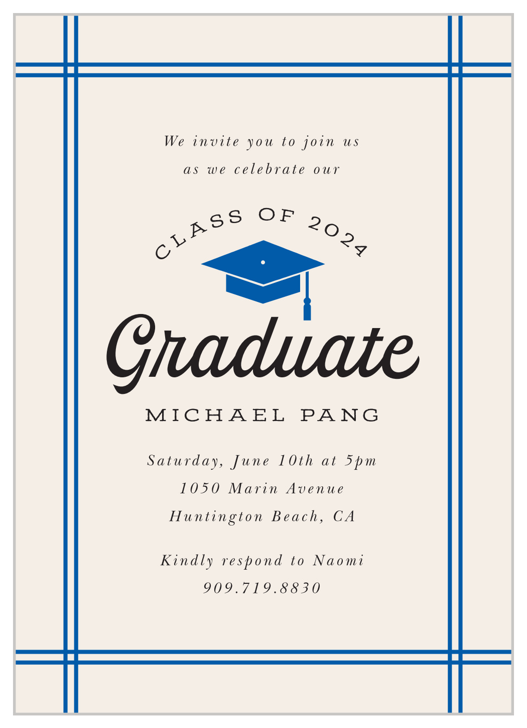 Framed Cap Graduation Party Invitations by Basic Invite