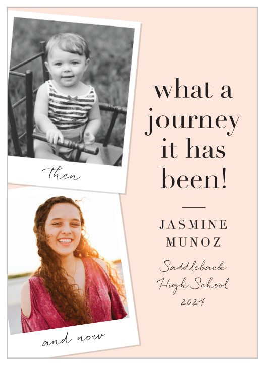 Throw it back to where it all began! Include a baby photo, a younger photo and a senior photo and show that world how far you've come! Customize the colors and fonts and see all your changes instantly!