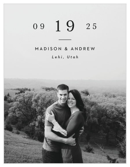 Look no further than our Split Type Save the Date Cards for a simple, straightforward design!