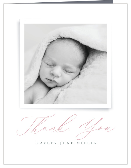 The support of your family and friends at your after-the-fact shower meant a lot to you, show your appreciation with our Sip Snapshot Baby Shower Thank You Cards!