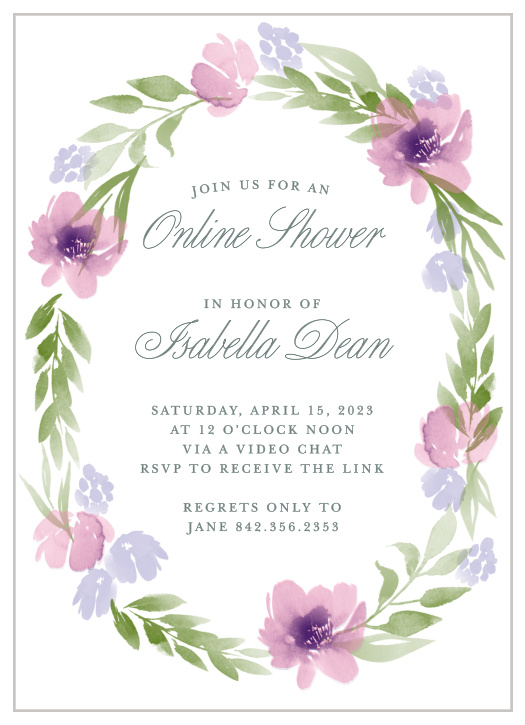 Celebrate your baby shower no matter where you are with our Floral Delight Long Distance Baby Shower Invitations!