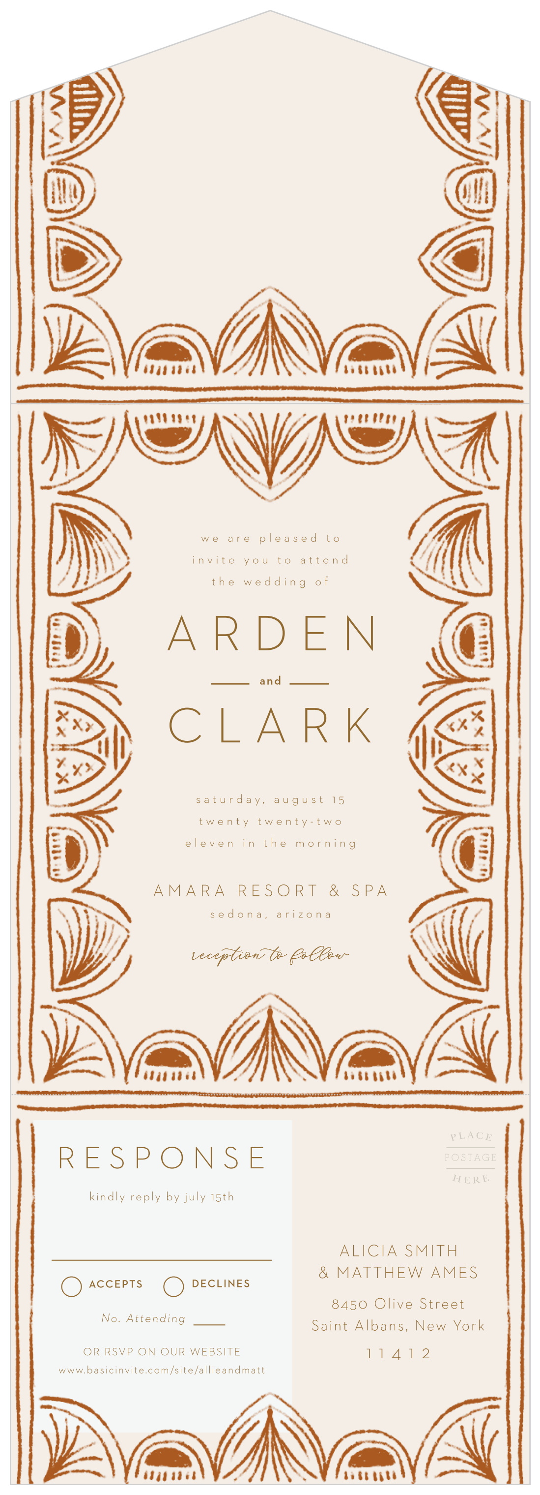 Southwestern Slopes Seal & Send Wedding Invitations by Basic Invite