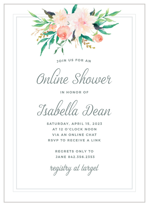 Baby In Bloom Baby Shower Invitations Match Your Color Style Free