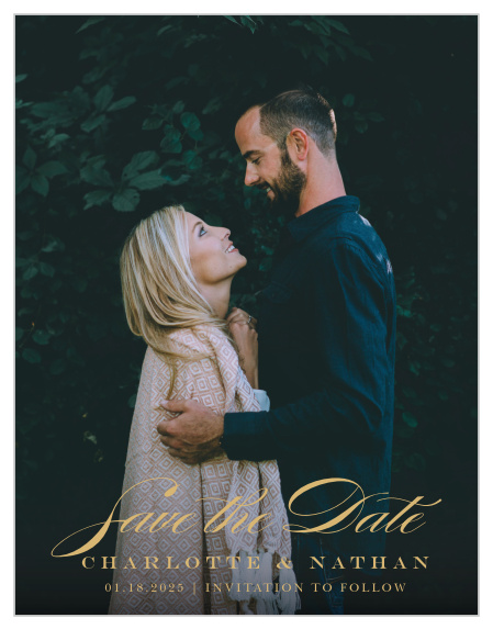 gold silver STEFANIE rose gold Custom save the date with real foil copper foil save the date cards