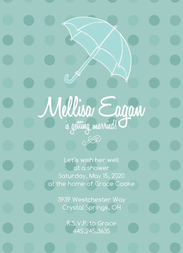 The Polka Dot Umbrella Bridal Shower Invitation by