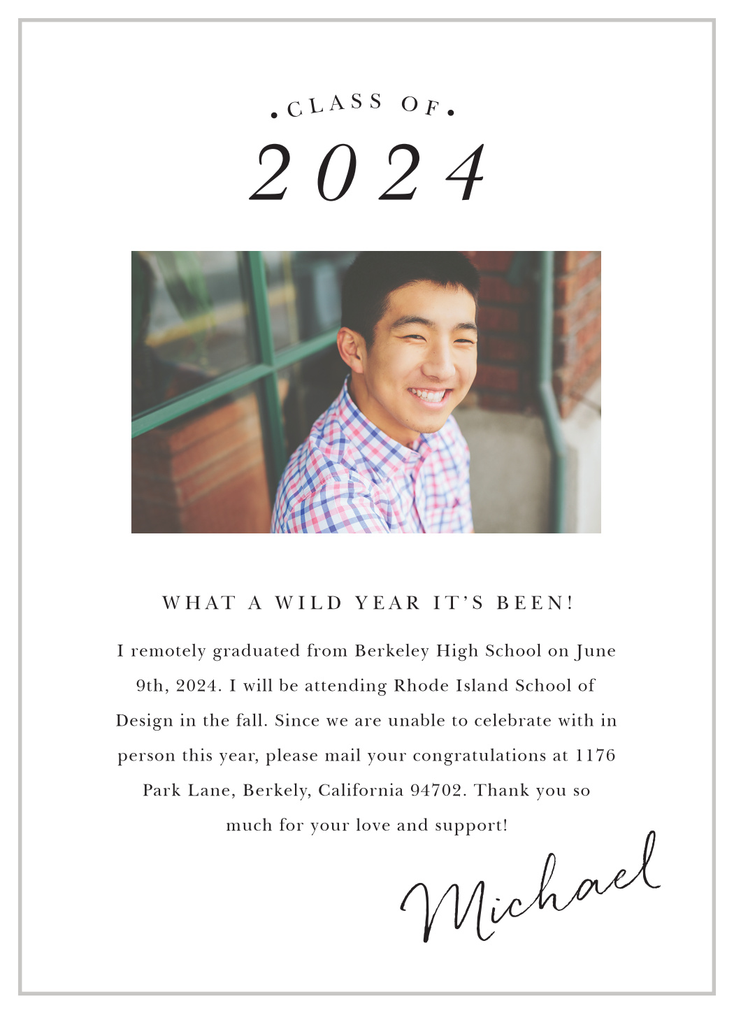 Grad Letter Graduation Announcements by Basic Invite